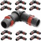 Pack 25 Codo Riego por Goteo 16mm Anilla de Seguridad | Codo conector tuberia 16 mm | Codo Goteo para Manguera de Riego 16 mm