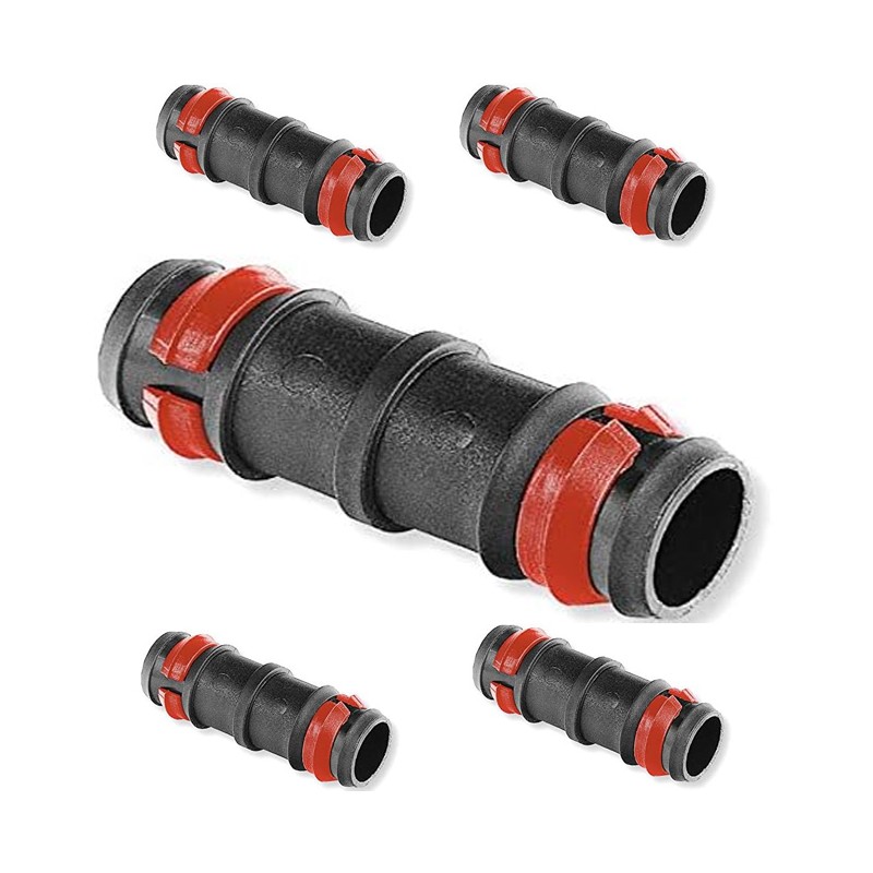 Pacote com 25 Conectores de Irrigação por Gotejamento de 16mm com Anel de Segurança | Manga Conectora para Tubo de 16mm | Conect