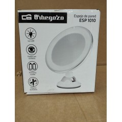  Orbegozo Kosmetikspiegel mit LED-Licht.  17cm Durchmesser.  Vergrößerung x10.