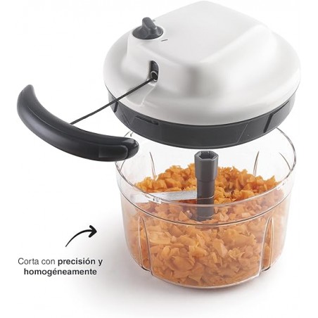 Cortador Affilato Manual com Lâminas de Aço Inox, 2 Velocidades, Diâmetro 13 cm, Altura 14 cm, Capacidade 1,2 L