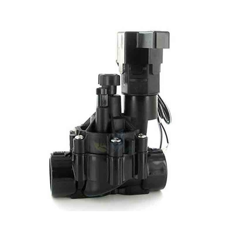 Elettrovalvola per irrigazione Rain Bird 100DVF 1'' 24V, con regolatore di flusso. Funziona con programmatori elettrico