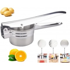 Amassador de batatas manual em aço inoxidável, medidas 9x28x11 cm