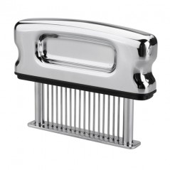 Amaciador de carne com agulha de aço inoxidável ultra afiada para amaciar bifes, mede 12 x 2 x 30 cm
