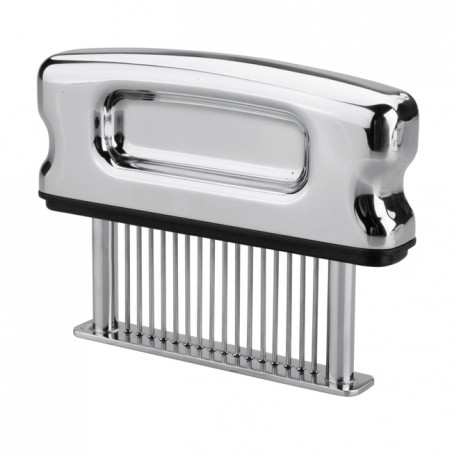 Amaciador de carne com agulha de aço inoxidável ultra afiada para amaciar bifes, mede 12 x 2 x 30 cm