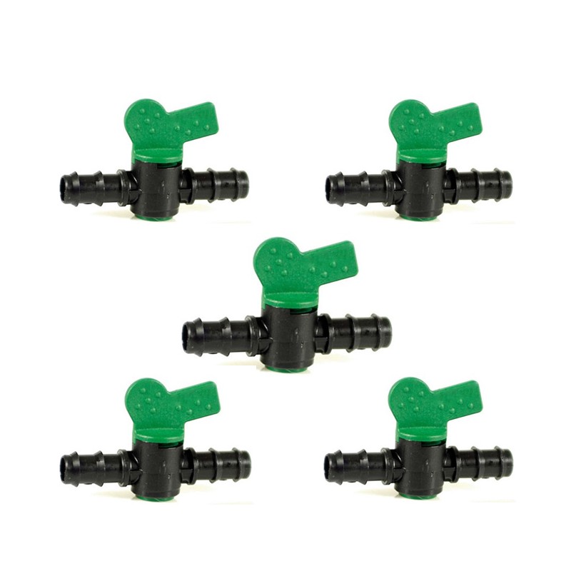 5 x Llave de paso 25mm riego por goteo, llave riego por goteo