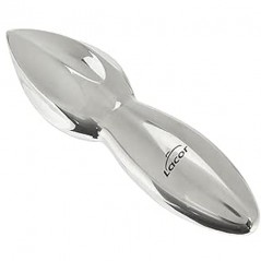 Manual lemon juicer, made of steel with a measurement of 10x5x16 cm