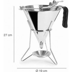 Imbuto Dosatore in Acciaio Inox 18/10 con Sistema a Leva per Portata Regolabile, 2'00 L, Misure 25,6x24,9x20,4 cm