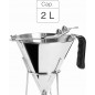 Entonnoir doseur en acier inoxydable 18/10 avec système de levier pour débit réglable, 2L, 25,6x24,9x20,4 cm Entonnoir doseur en acier inoxydable 18/10 avec système de levier pour débit réglable, 2L, 25,6x24,9x20,4 cm