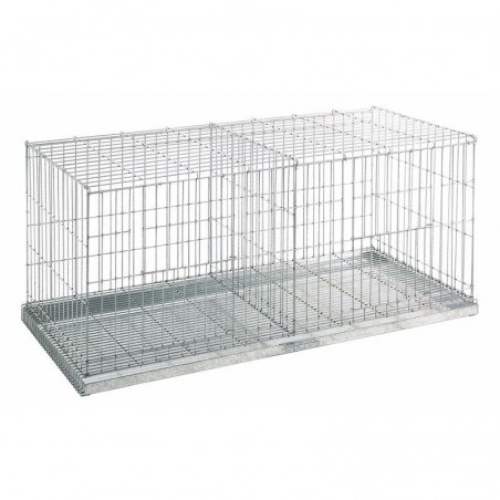 Gabbia da esposizione per piccioni e uccelli con 2 scomparti, 100x42x47 cm