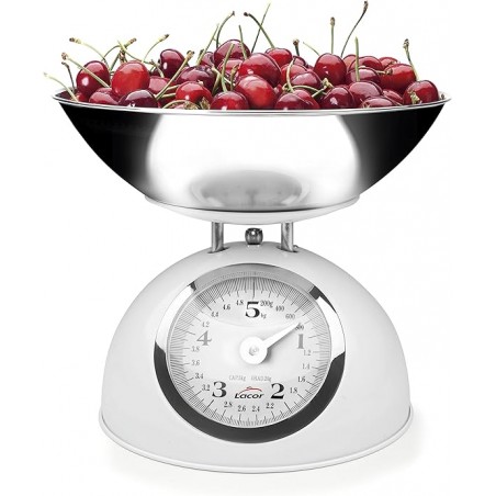 Balance de cuisine rétro 5 kg/20 g | Balance de cuisine analogique | Balance de cuisine en acier inoxydable | Balance alimentair