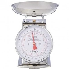 Stainless steel kitchen scale 10 kg, including stainless steel weighing bowl, 10x21x10 cm