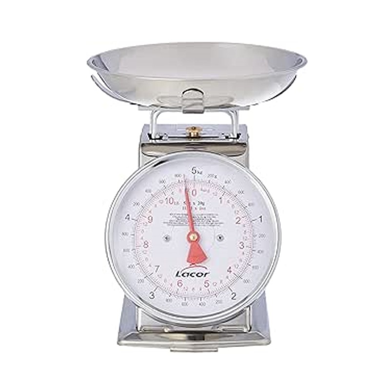 Stainless steel kitchen scale 10 kg, includes stainless steel weighing container, Dimensions 10 x 21 x 10 cm