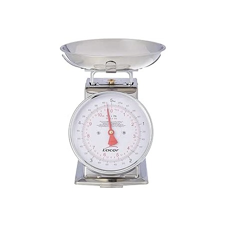 Stainless steel kitchen scale 10 kg, includes stainless steel weighing container, Dimensions 10 x 21 x 10 cm