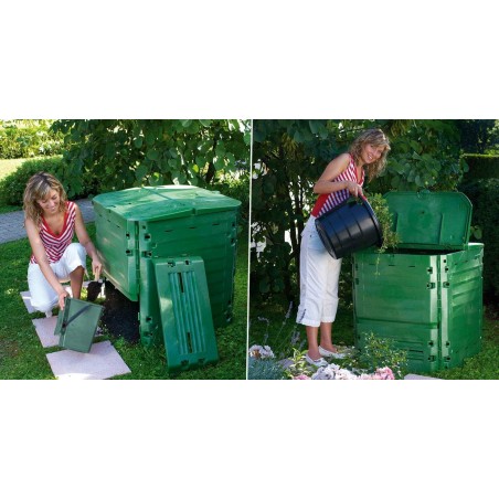 Compostador polietileno térmico 400 litros 74x74x84 cm