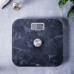 Bathroom scale with ecomove and marble effect, 5mm tempered extra-flat glass, LCD display, Measurements 31 x 29 x 5cm