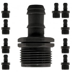 Enlace rosca macho 16mm x 1/2" riego por goteo (Pack 10)
