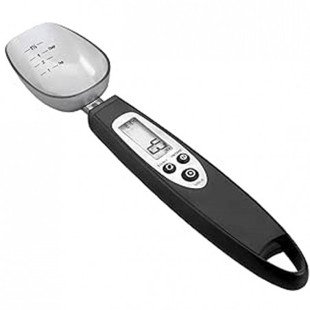 Electronic Kitchen Weighing Scale, Spoon, Food Scale with Digital Display, 300g, Black, Plastic, 22 x 2.5cm