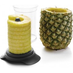 Taglia ananas e pelapatate con barattolo, Include contenitore in plastica senza BPA, Lavabile in lavastoviglie, Diametro: 9 cm