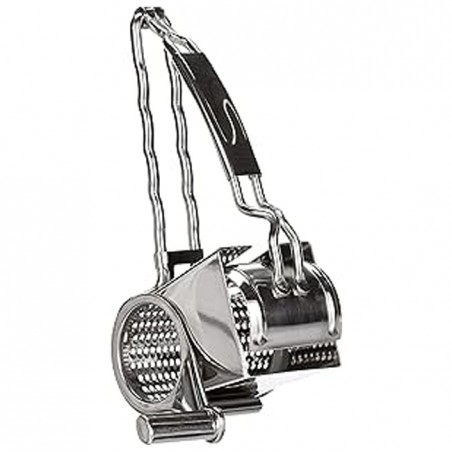 Stainless steel grater with crank 2 blades, 13.5x20x10 cm
