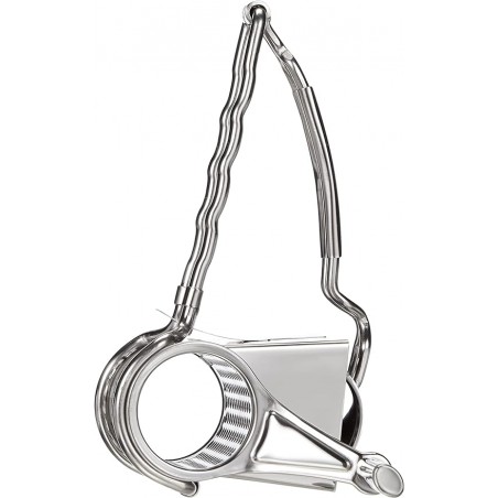 Râpe en acier inoxydable avec manivelle, 2 lames, Dimensions 13,5 x 20 x 10 cm.