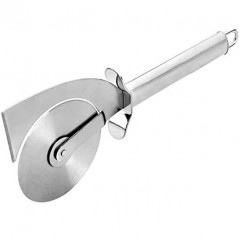 Pizza cutter with end blade, stainless steel, 24x15 cm