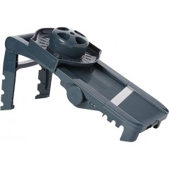Plastic mandolin with 5 blades and juicer included, grey, 15x35x10 cm
