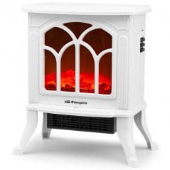 Cheminée électrique Orbegozo Blanca 1500W avec effet feu réel.
