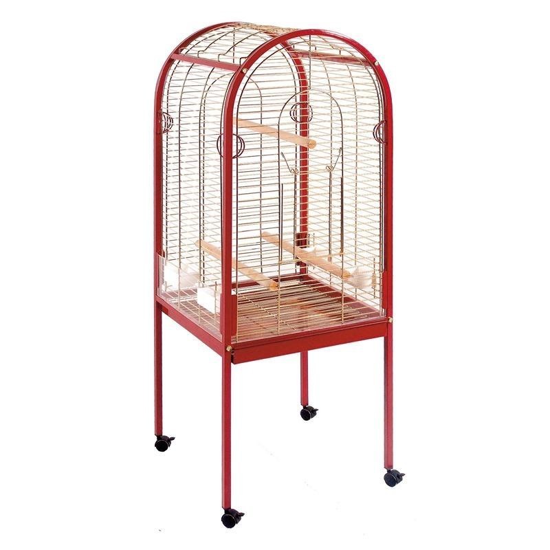 Grande Cage Oiseau sur Pied Volière Canaries Perroquet Grosses Perruches Cacatoès Ara Cage Oiseaux avec Support 54x54x155 cm