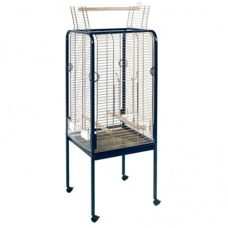 Grande Cage Oiseau sur Pied Volière Canaries Perroquet Grosses Perruches Cacatoès Ara Cage Oiseaux avec Support 54x54x150 cm