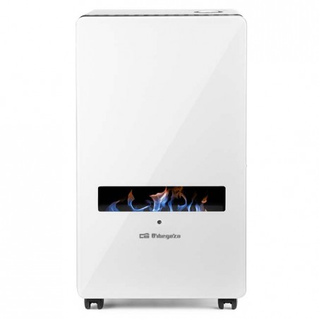 Fogão com tecnologia de chama azul Orbegozo, frente em vidro temperado, adequado para gás butano e/ou propano [Clase energética 