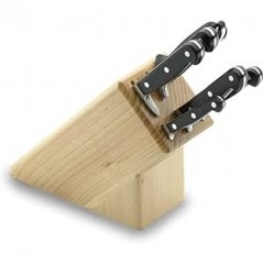 6 Stück Klassische Messer + Ständer in der Farbe Beige	