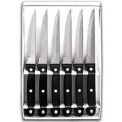 Set mit 6 klassischen Steakmessern mit Wellenschliff