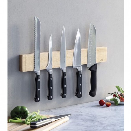 Magnetic Knife Holder, made of Rubber Wood, Length 36 cm