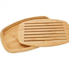 Tagliere per il pane in legno 40x27 cm | Tagliere per il pane con vassoio raccogli briciole
