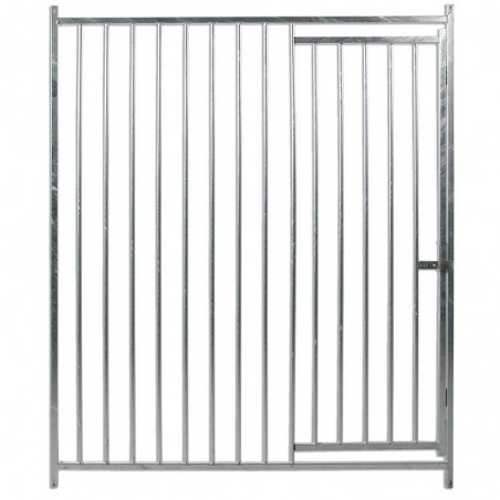Façade de box avec porte pour chien et barres de séparation de 8 cm