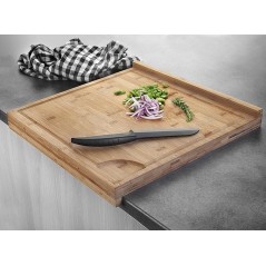 Wendbares Brotschneidebrett aus Holz 40x38 cm | Brotschneidebrett