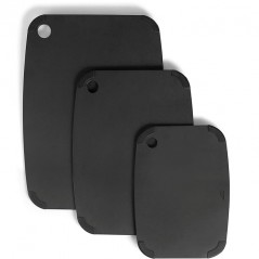 Cutting board with wood fiber + silicone, Black color, Measures 37x27.5 cm