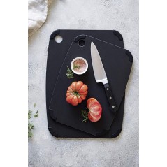 Planche à découper en silicone noir et fibres de bois | Antidérapante | Planche de cuisine 44 x 32,5 cm