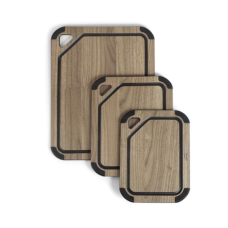 Tagliere in fibra di legno e silicone, colore noce | Antiscivolo | Tagliere da cucina 30x21,5 cm