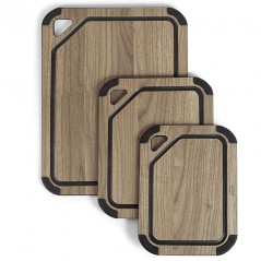 Cutting board with wood fiber + silicone, Walnut color, Measurements 37x27.5 cm
