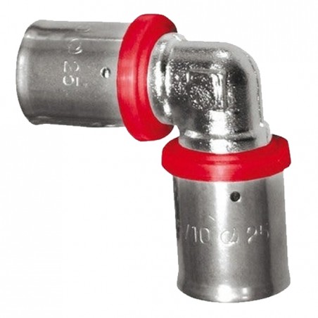 Codo para Tubo multicapa 16 mm, uso con máquina prensadora, gris…