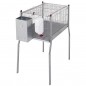 Gaiola para coelhos feita de arame galvanizado reforçado com funil de três furos com pernas, 55x108x101 cm Gaiola para coelhos feita de arame galvanizado reforçado com funil de três furos com pernas, 55x108x101 cm