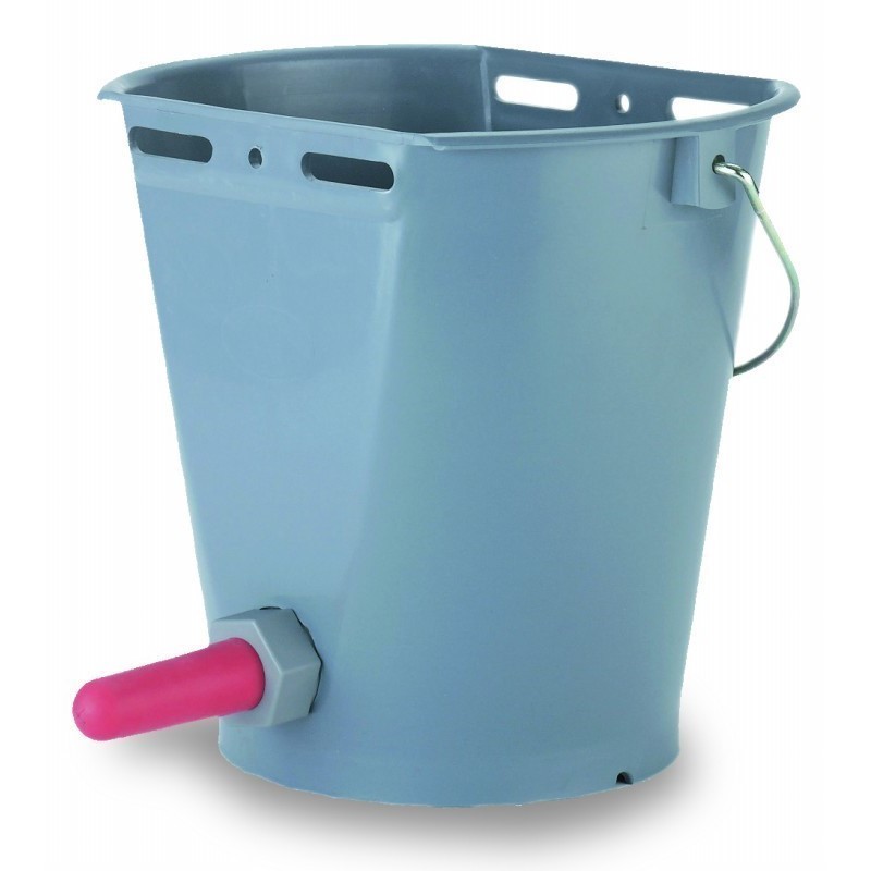 Lot de 2 Seau à abreuvoir avec soupape d'aspiration (abreuvoir pour bovins, avec super ventouse et vanne à vis, contenance 8 lit Lot de 2 Seau à abreuvoir avec soupape d'aspiration (abreuvoir pour bovins, avec super ventouse et vanne à vis, contenance 8 lit