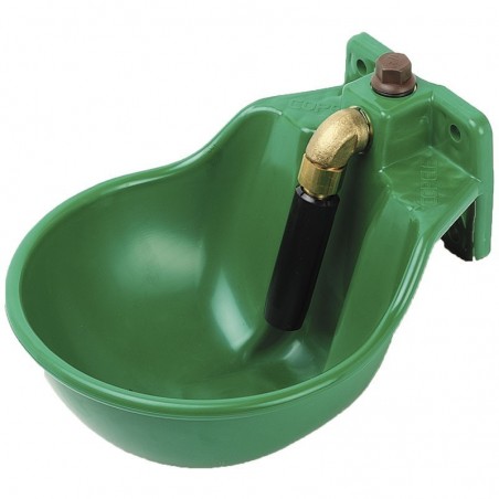 Abreuvoir en Fonte en plastique avec Poussoir pour Cheval 10 L, 22x28x18 cm, vert
