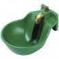 Abreuvoir en Fonte en plastique avec Poussoir pour Cheval 10 L, 22x28x18 cm, vert