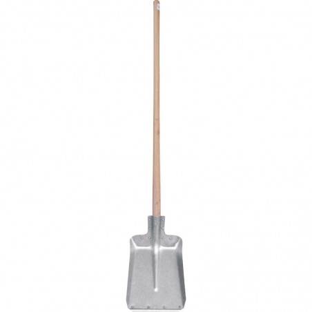 Pá de alumínio com borda plana, cabo de 147 cm e proteção de aço - Versátil para jardinagem