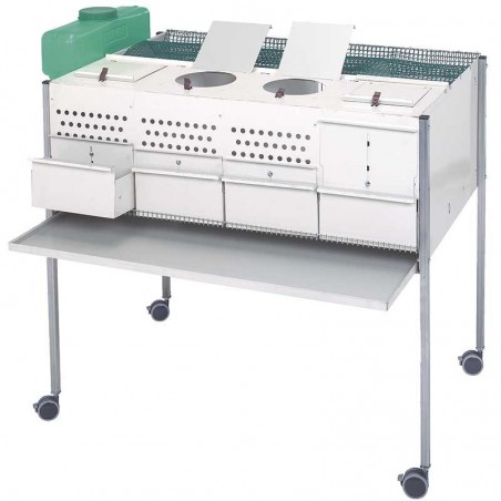 Gaiola para Perdizes com 4 Compartimentos e Rodas, 107x77x97 cm - Gaiola para Perdizes com Rodas