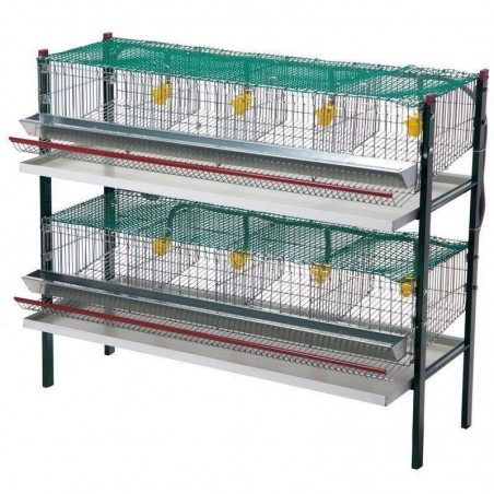 Verzinkter Vogelkäfig mit 8 Abteilen, mit Futtertrögen und Tränken, 105x47x90 cm