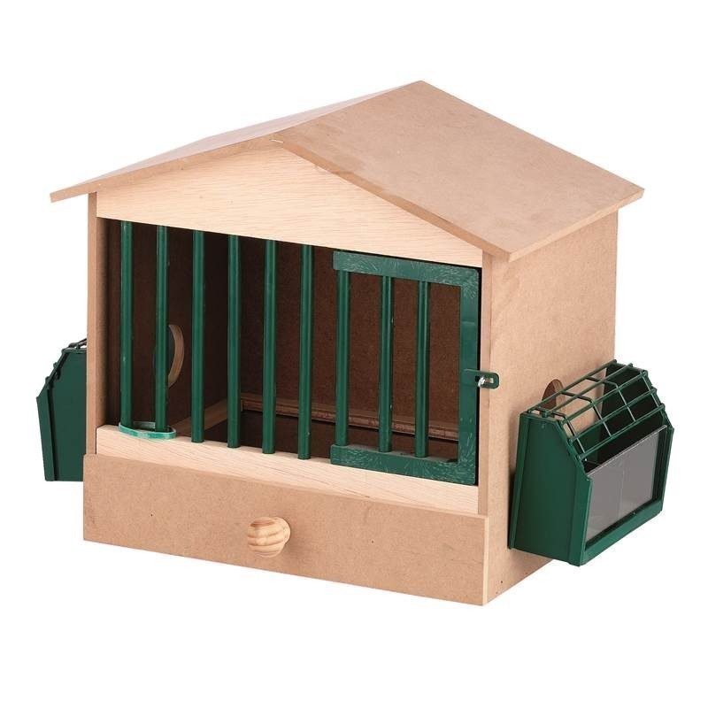 Wooden Bird Cage for Canaries, Parakeets and Exotic Birds, 48x27x36 cm