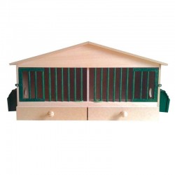 Wooden cage with 2 compartments, 76